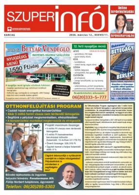Karcagi Szuperinfó 2026.03.12.